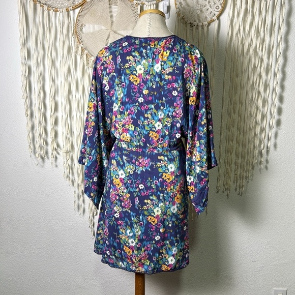 Sundance Blue Floral Slip and Pullover Robe Dress Loungewear Set Size M - Picture 8 of 14